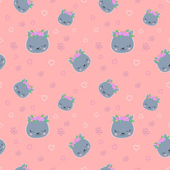 cute cats seamless pattern