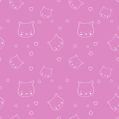 cute cats seamless pattern