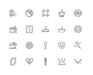 Simple Set of 20 Vector Line Icon. Contains such Icons as Knit,