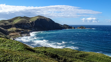 日本、北海道、礼文島、スコトン岬から見たゴロタ岬、雄大な自然と絶景、秋