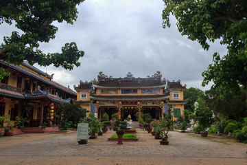 traditional colorful temple in hoi an, vietnam