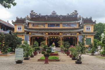 traditional colorful temple in hoi an, vietnam
