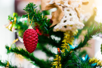 Shine to Christmas tree for christmas holiday background.