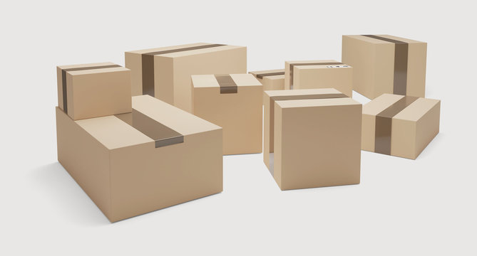 delivery packages 3d-illustration