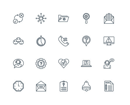 Set Of 20 Universal Editable Icons. Includes Elements Such As Su