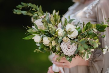 Wedding bouquet with different flowers