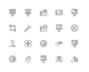 Simple Set of 20 Vector Line Icon. Contains such Icons as Pyrami