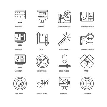 Simple Set of 16 Vector Line Icon. Contains such Icons as Contra