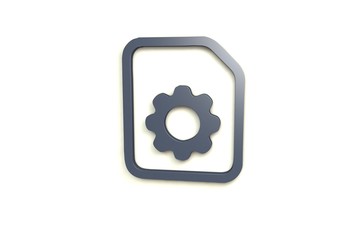 3D illustration of Installation, grey color with light background.