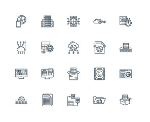Set Of 20 Universal Editable Icons. Includes Elements Such As St