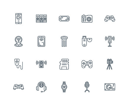 Set Of 20 Universal Editable Icons. Includes Elements Such As Tu