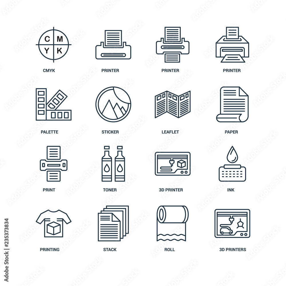Aufkleber set of 16 universal editable icons. includes elements such as 3d