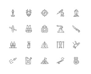 Simple Set of 20 Vector Line Icon. Contains such Icons as Backpa