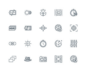 Set Of 20 Universal Editable Icons. Includes Elements Such As Fl