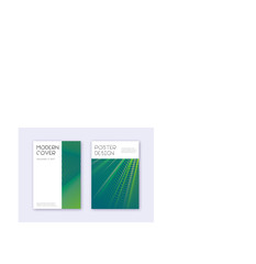 Minimal cover design template set. Green abstract 