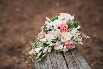 Wedding bouquet with luxurious flowers.