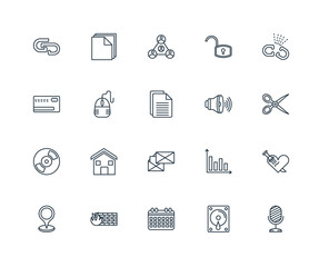 Set Of 20 Universal Editable Icons. Includes Elements Such As Mi