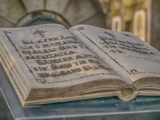 Tombstone in the shape of a book