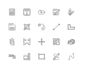 Simple Set of 20 Vector Line Icon. Contains such Icons as Spline