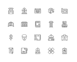 Simple Set of 20 Vector Line Icon. Contains such Icons as Analyt