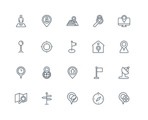 Set Of 20 Universal Editable Icons. Includes Elements Such As Lo