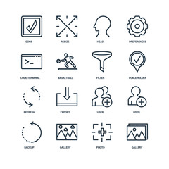 Set Of 16 Universal Editable Icons. Includes Elements Such As Ga