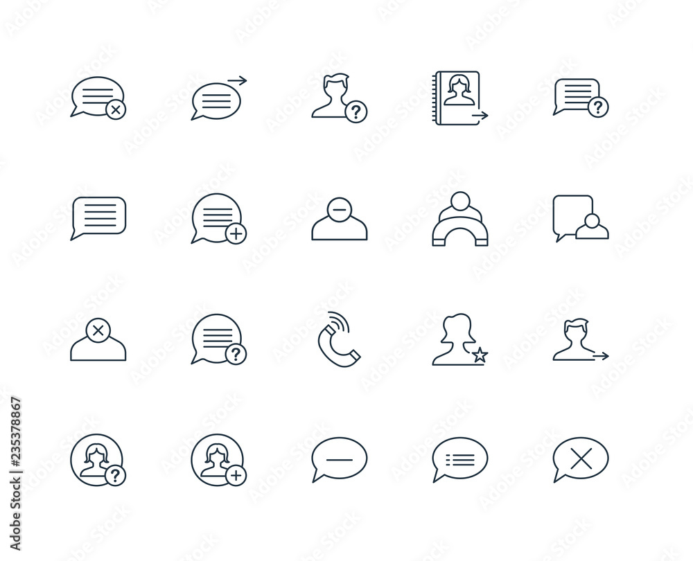 Aufkleber set of 20 universal editable icons. includes elements such as sp