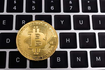 Coin, virtual digital golden bitcoin money business