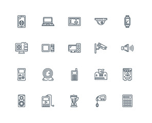 Set Of 20 Universal Editable Icons. Includes Elements Such As Ca