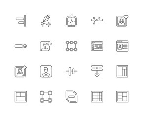 Simple Set of 20 Vector Line Icon. Contains such Icons as Layout