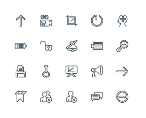 Set Of 20 Universal Editable Icons. Includes Elements Such As Mi