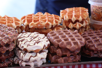 Fresh made Belgium waffles