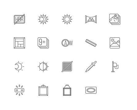 Simple Set of 20 Vector Line Icon. Contains such Icons as Vignet