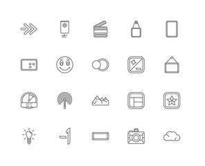 Simple Set of 20 Vector Line Icon. Contains such Icons as Cloud,