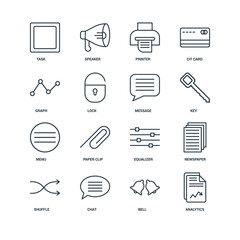 Set Of 16 Universal Editable Icons. Includes Elements Such As An