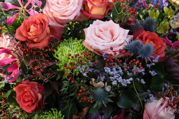 Wedding flowers in autumn colors