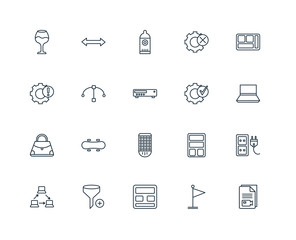 Set Of 20 Universal Editable Icons. Includes Elements Such As Vi