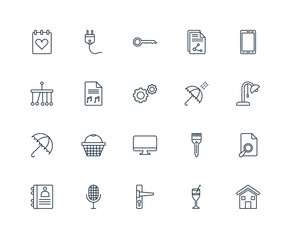 Set Of 20 Universal Editable Icons. Includes Elements Such As Ho