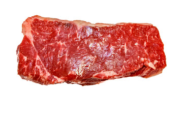 Steak roundtables (Raudram steak) beef on white background, isolated.