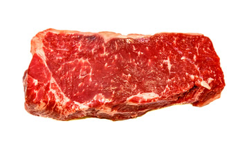 Steak roundtables (Raudram steak) beef on white background, isolated.