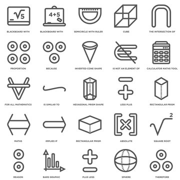 Simple Set of 25 Vector Line Icon. Contains such Icons as The in