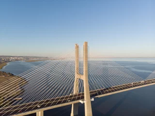 No drill blackout roller blinds Vasco da Gama Bridge Vasco da Gama Bridge landscape at sunrise. One of the longest bridges in the world. Lisbon is an amazing tourist destination because its light, its monuments. Portugal landmark.