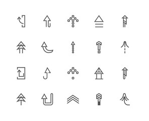 Simple Set of 20 Vector Line Icon. Contains such Icons as Up arr
