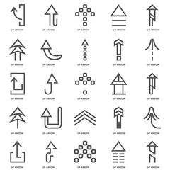 Simple Set of 25 Vector Line Icon. Contains such Icons as Up arr