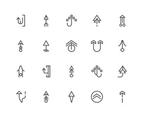 Simple Set of 20 Vector Line Icon. Contains such Icons as Up arr