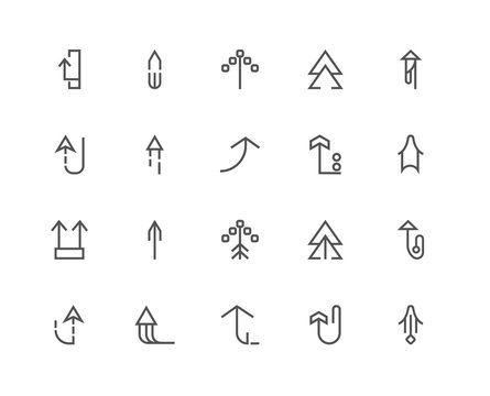Simple Set of 20 Vector Line Icon. Contains such Icons as Up arr