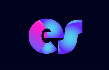 es e s spink blue gradient alphabet letter combination logo icon design