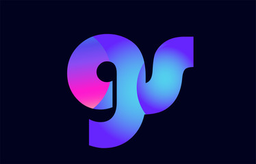 gs g s spink blue gradient alphabet letter combination logo icon design