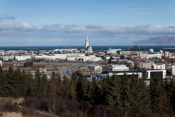 Obraz premium Reykjavik, Iceland view from Perlan Museum