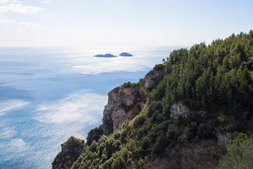 the rocky coast of Positano